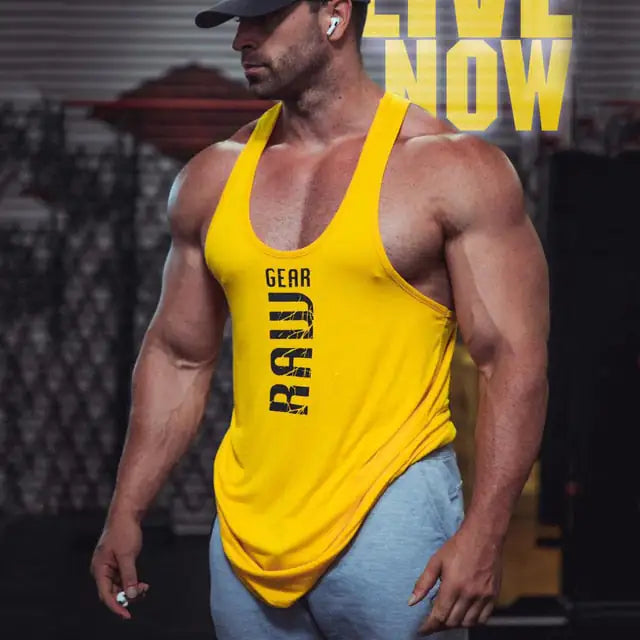 Men's Sleeveless Cotton Gym Tank Tops