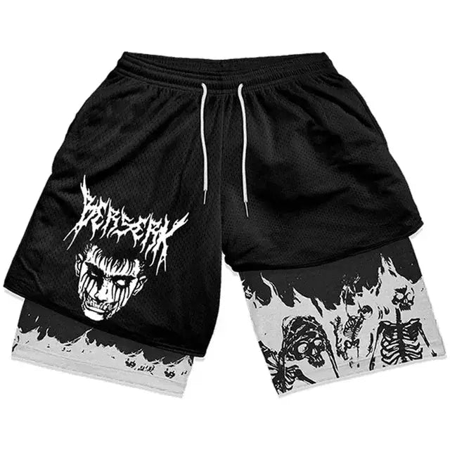 Illumino360Fitness Y2K Men’s Anime Gym Shorts