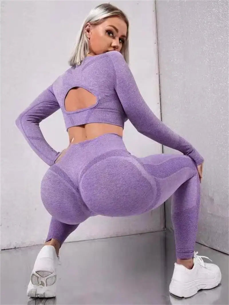 Leggings de cintura alta sin costuras de 2 piezas