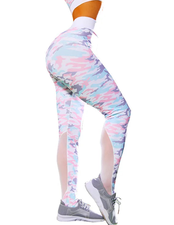Traje de yoga de camuflaje para mujer