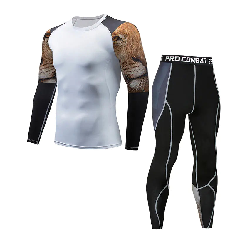 Men's Long Sleeve Workout Set with Quick-Dry Fabric