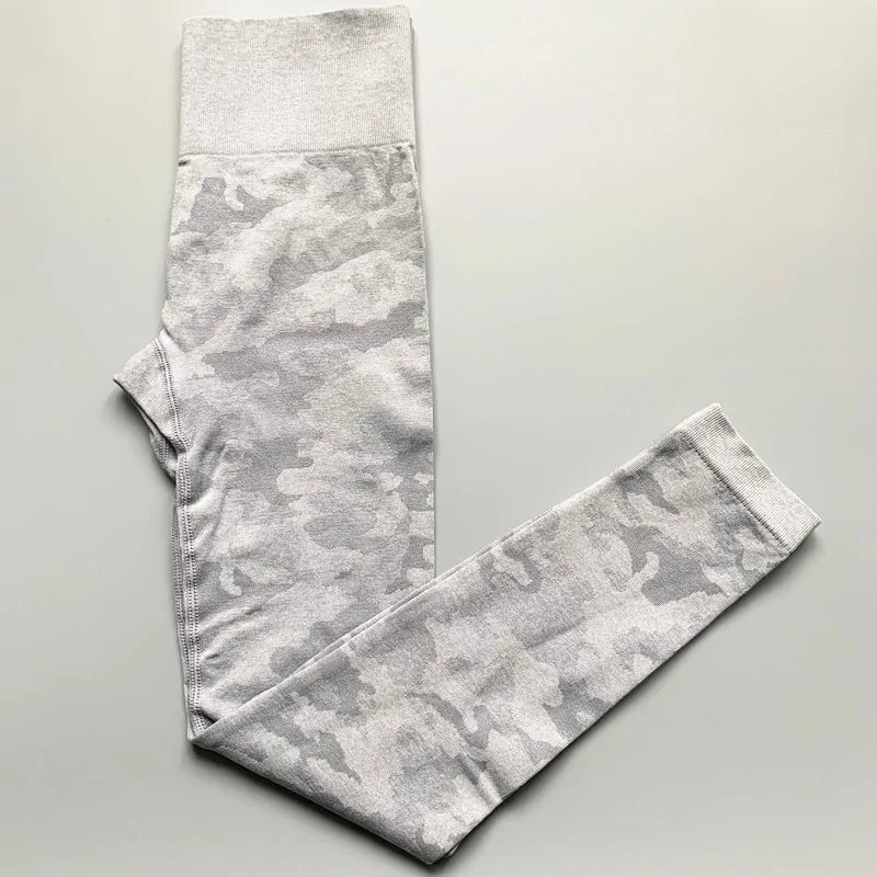 Leggings de cintura alta sin costuras con estampado de camuflaje