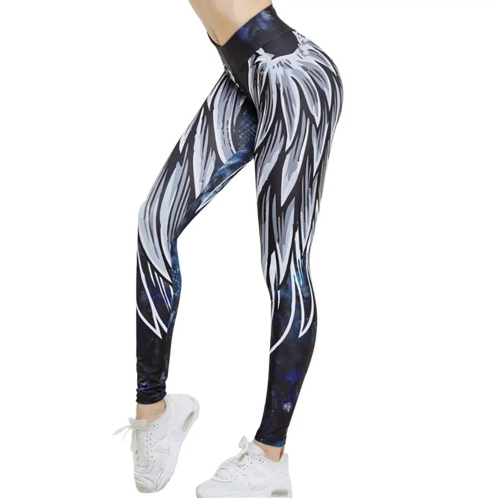 Leggings con estampado de alas para mujer
