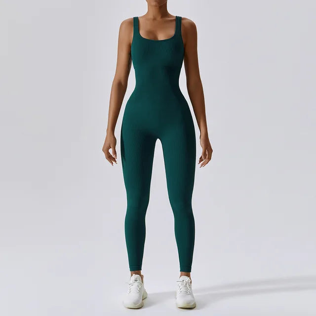 Traje de yoga de una pieza sin costuras