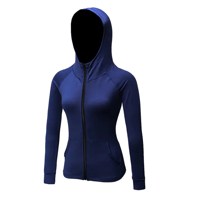 Women's Autumn Winter Fitness Jacket - Quick-Dry Hoodie