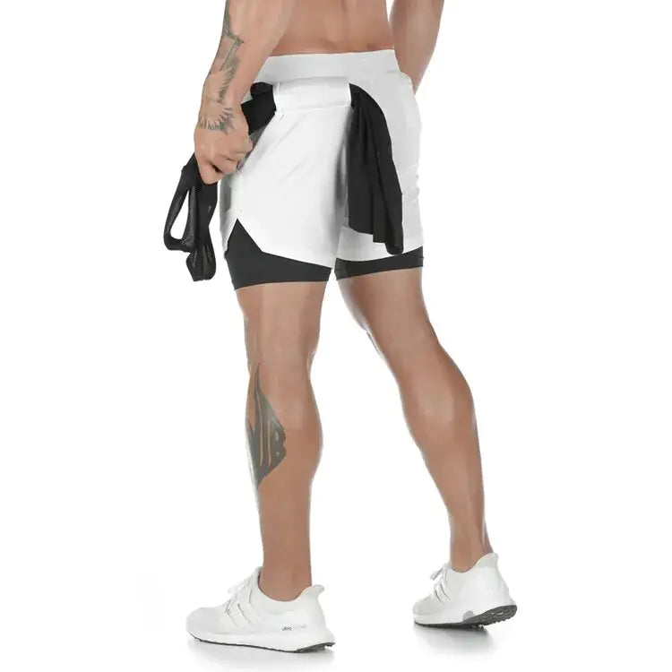 Pantalones cortos deportivos 2 en 1 de Anime para hombre