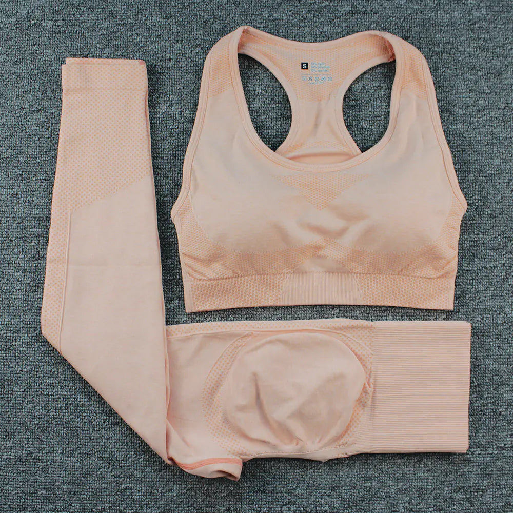 Illumino360Fitness Peach Hip Leggings and I-shaped Bra Sports Suit