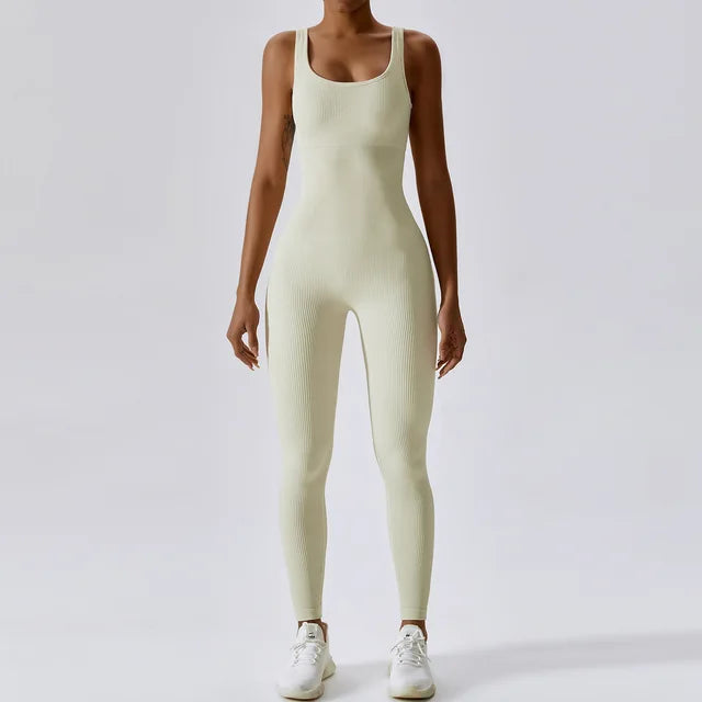 Traje de yoga de una pieza sin costuras