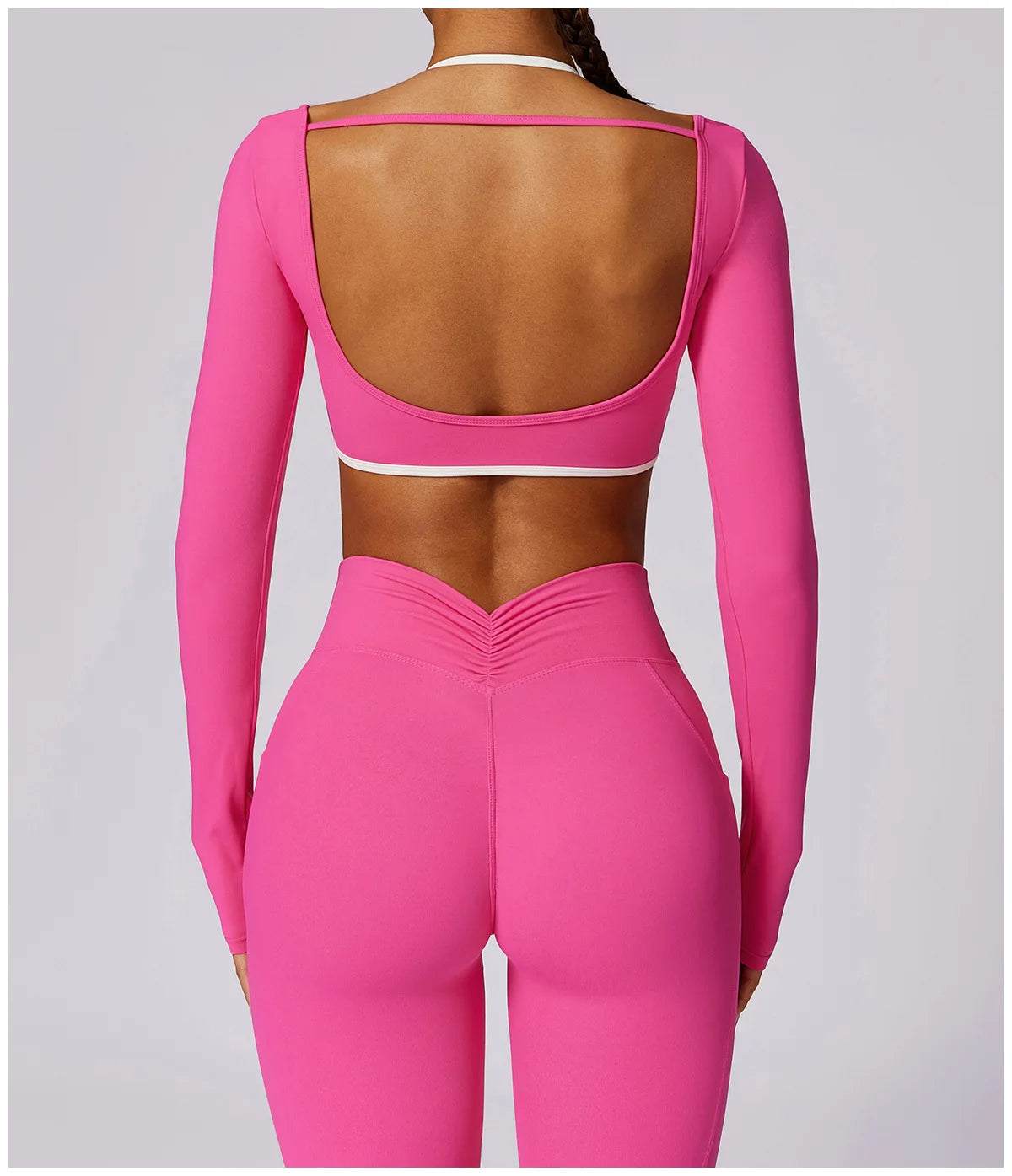 Conjunto de 2 piezas para gimnasio, para mujer, para entrenamiento, sin espalda, para yoga