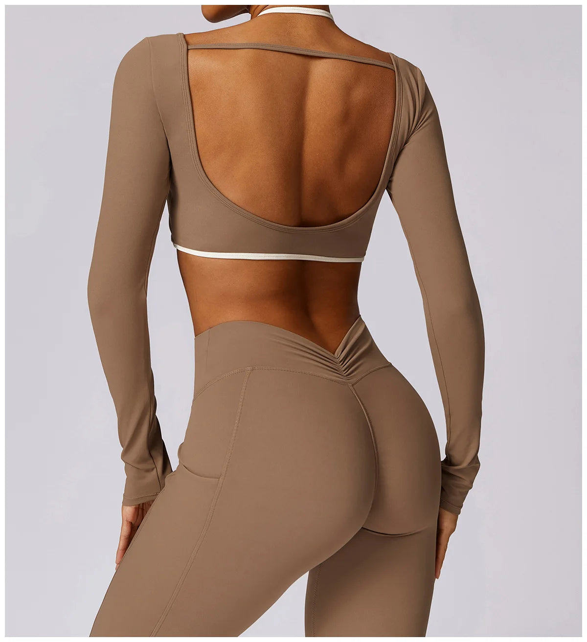 Conjunto de 2 piezas para gimnasio, para mujer, para entrenamiento, sin espalda, para yoga