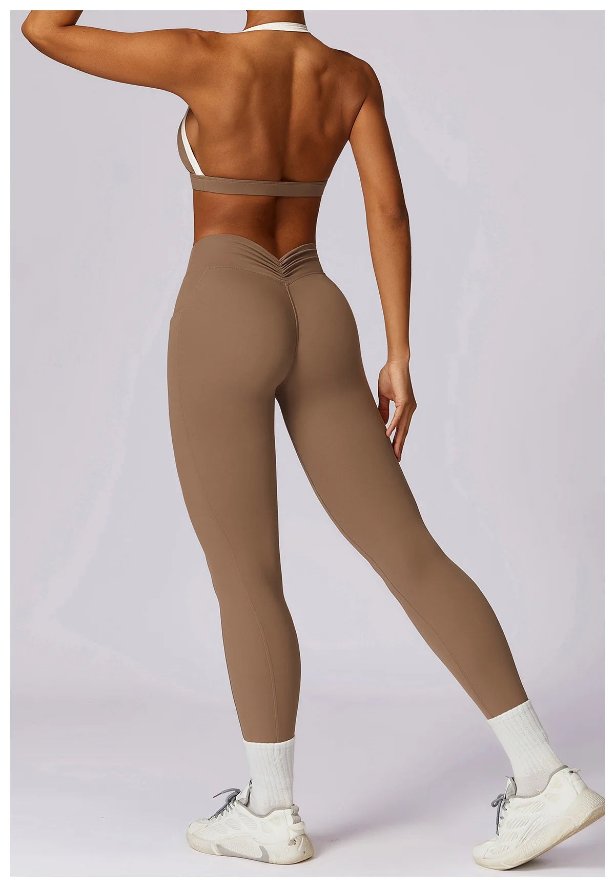 Conjunto de 2 piezas para gimnasio, para mujer, para entrenamiento, sin espalda, para yoga