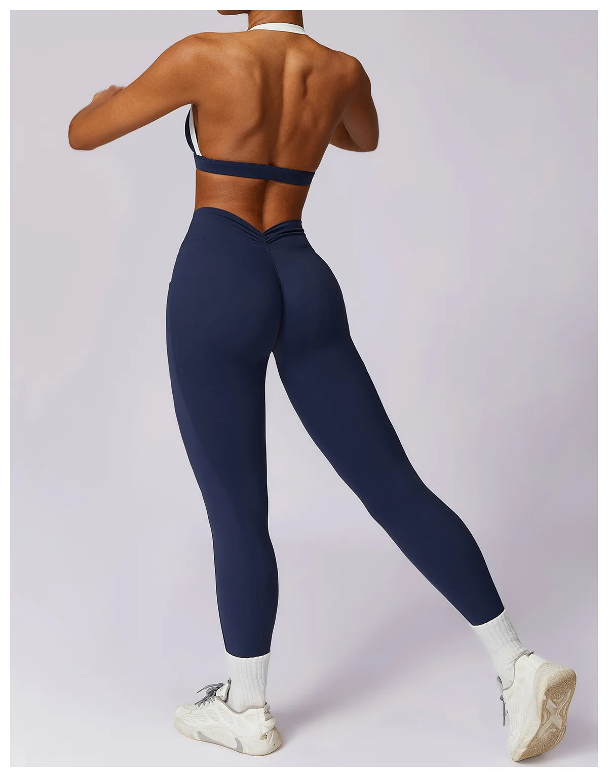 Conjunto de 2 piezas para gimnasio, para mujer, para entrenamiento, sin espalda, para yoga