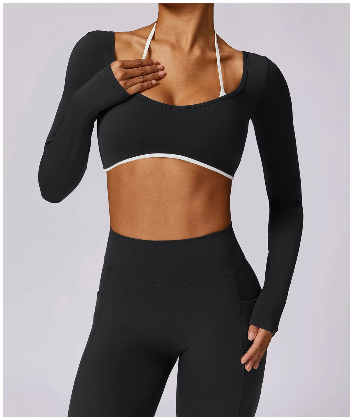 Conjunto de 2 piezas para gimnasio, para mujer, para entrenamiento, sin espalda, para yoga