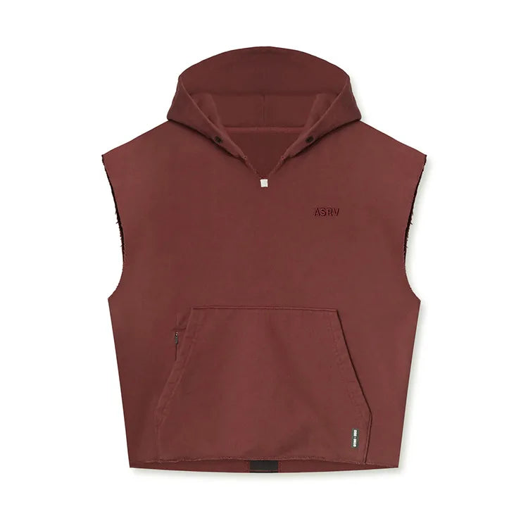 Men's Multi-pocket Bodybuilding Cotton Sleeveless Hooded
