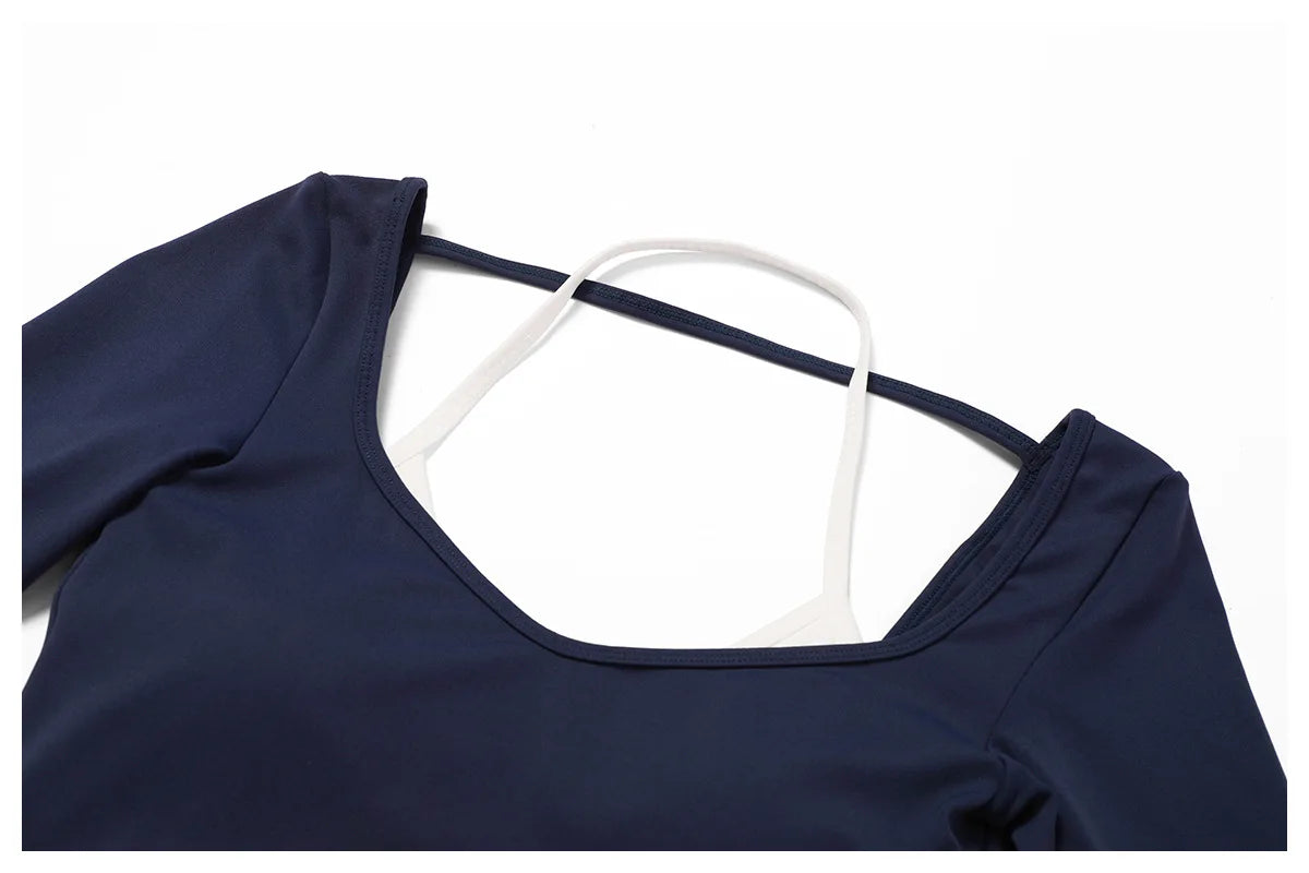 Conjunto de 2 piezas para gimnasio, para mujer, para entrenamiento, sin espalda, para yoga