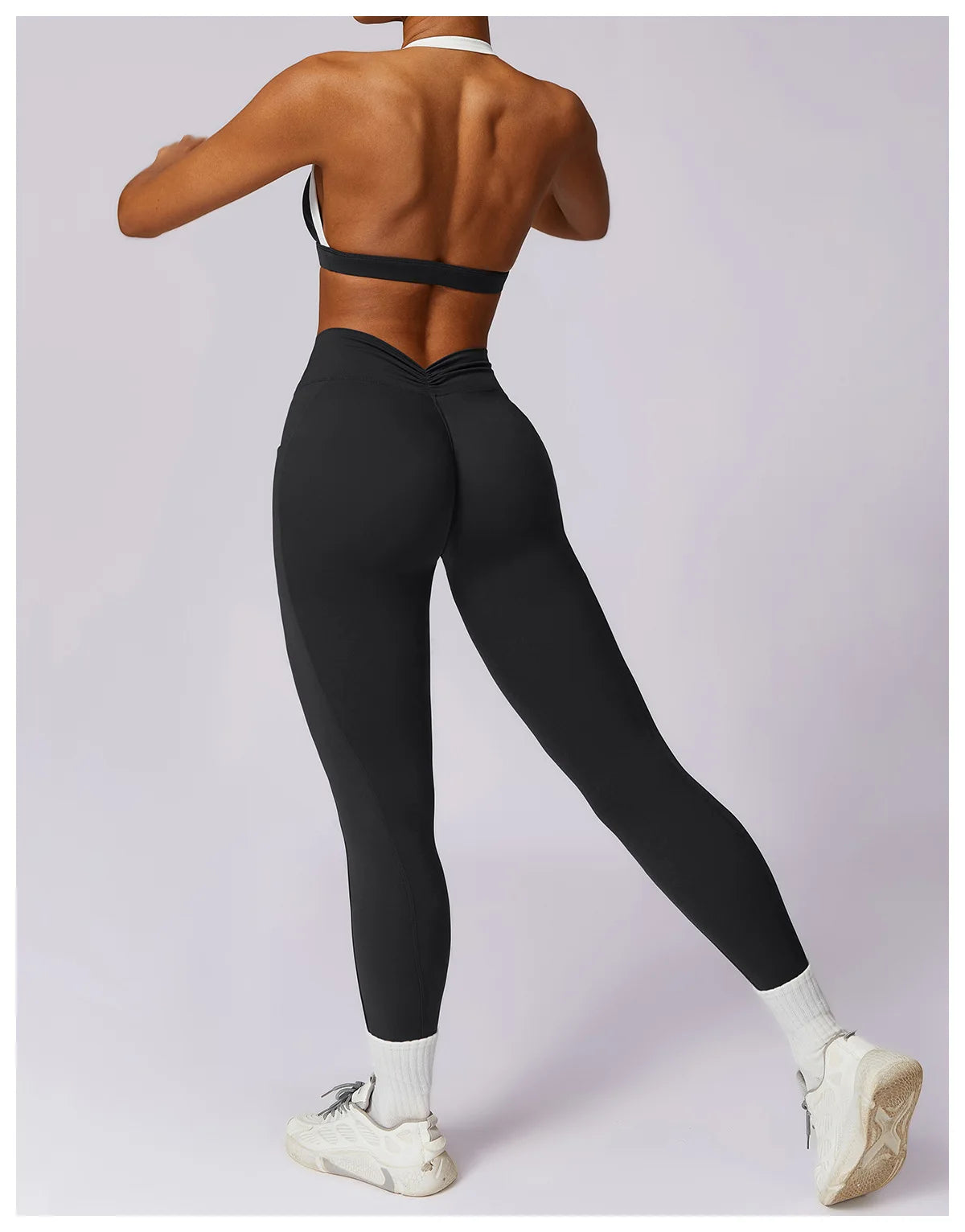Conjunto de 2 piezas para gimnasio, para mujer, para entrenamiento, sin espalda, para yoga