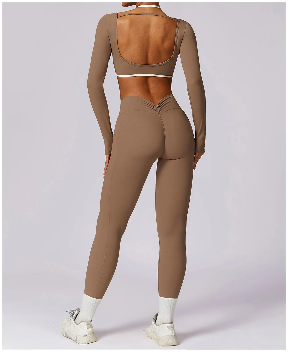 Conjunto de 2 piezas para gimnasio, para mujer, para entrenamiento, sin espalda, para yoga