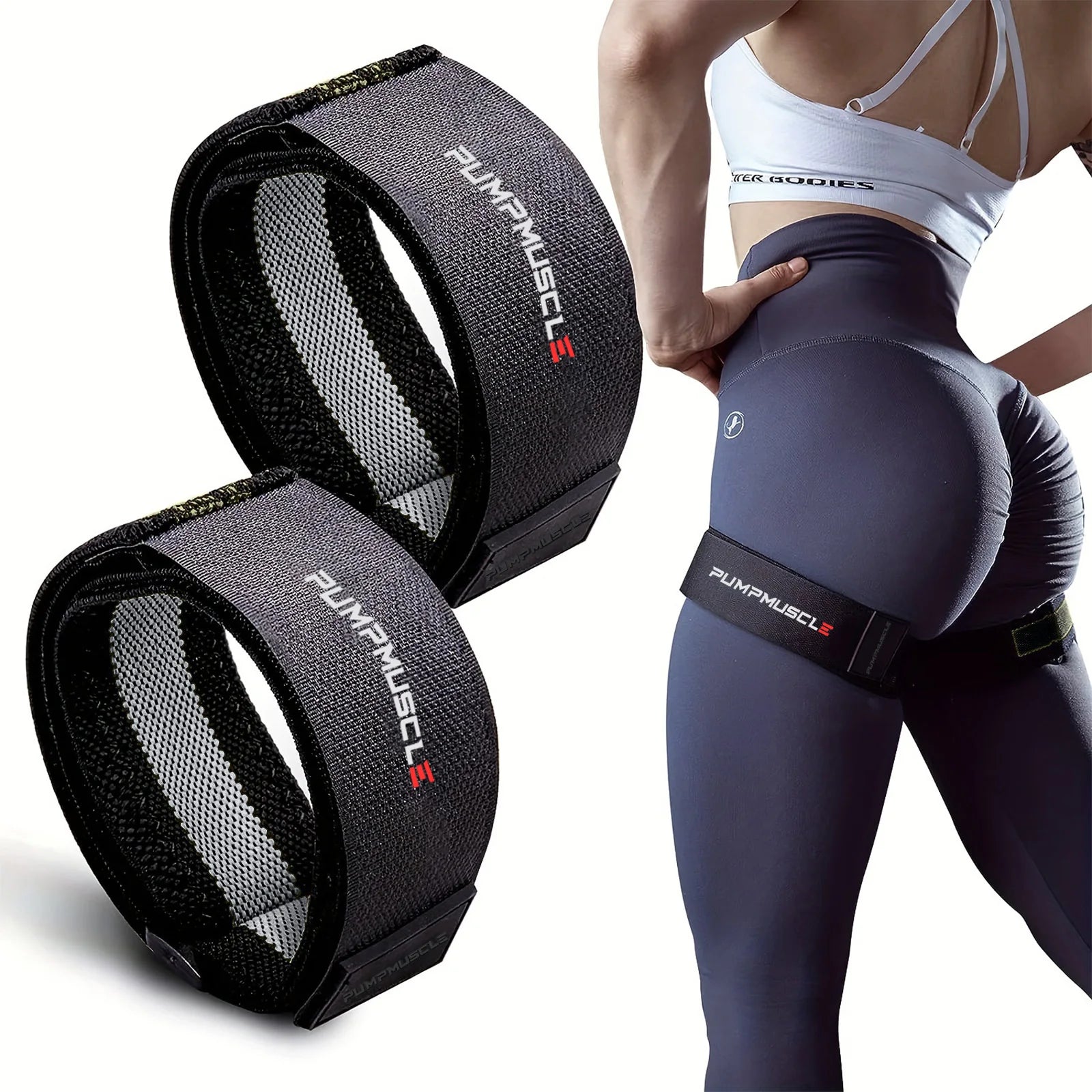 2 bandas de soporte ajustables para piernas