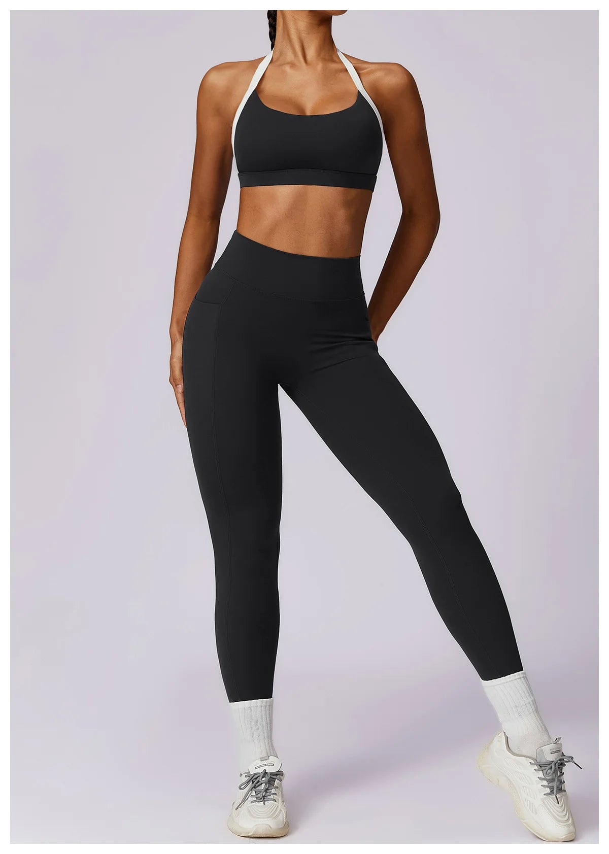 Conjunto de 2 piezas para gimnasio, para mujer, para entrenamiento, sin espalda, para yoga