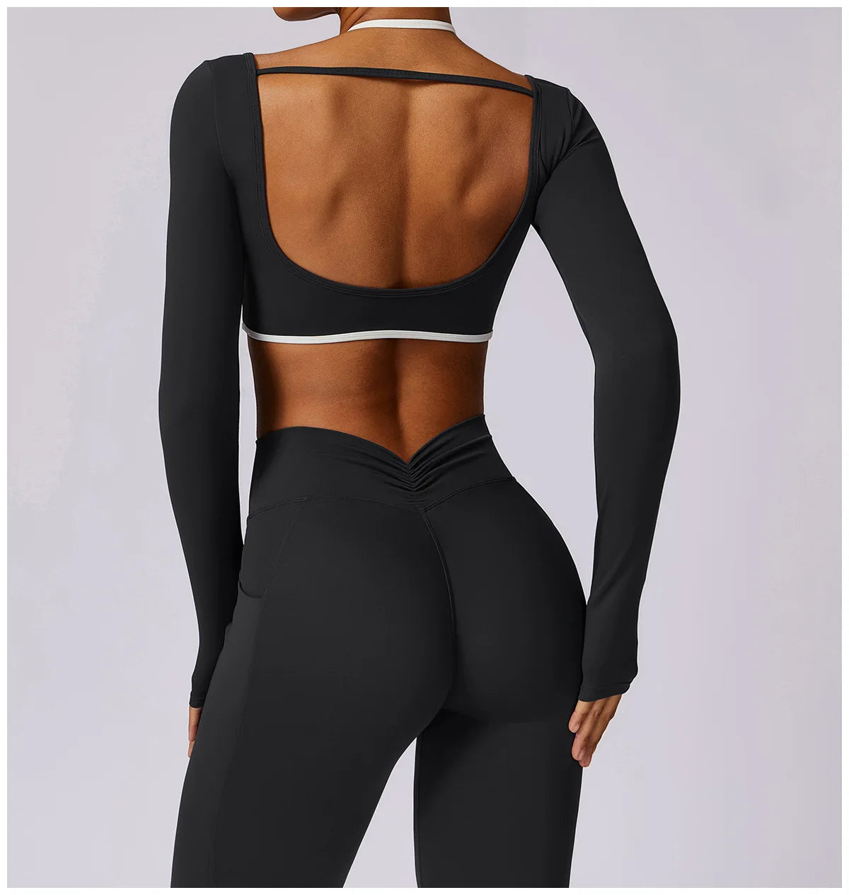 Conjunto de 2 piezas para gimnasio, para mujer, para entrenamiento, sin espalda, para yoga