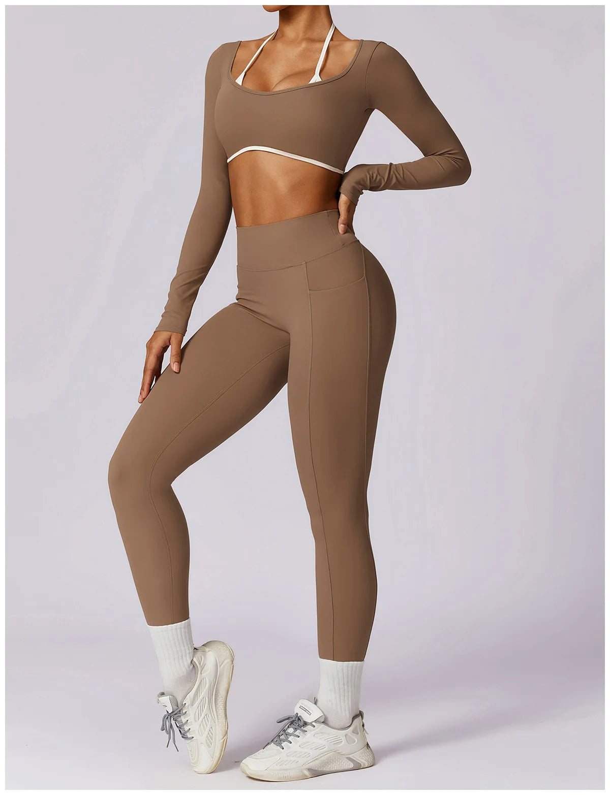 Conjunto de 2 piezas para gimnasio, para mujer, para entrenamiento, sin espalda, para yoga