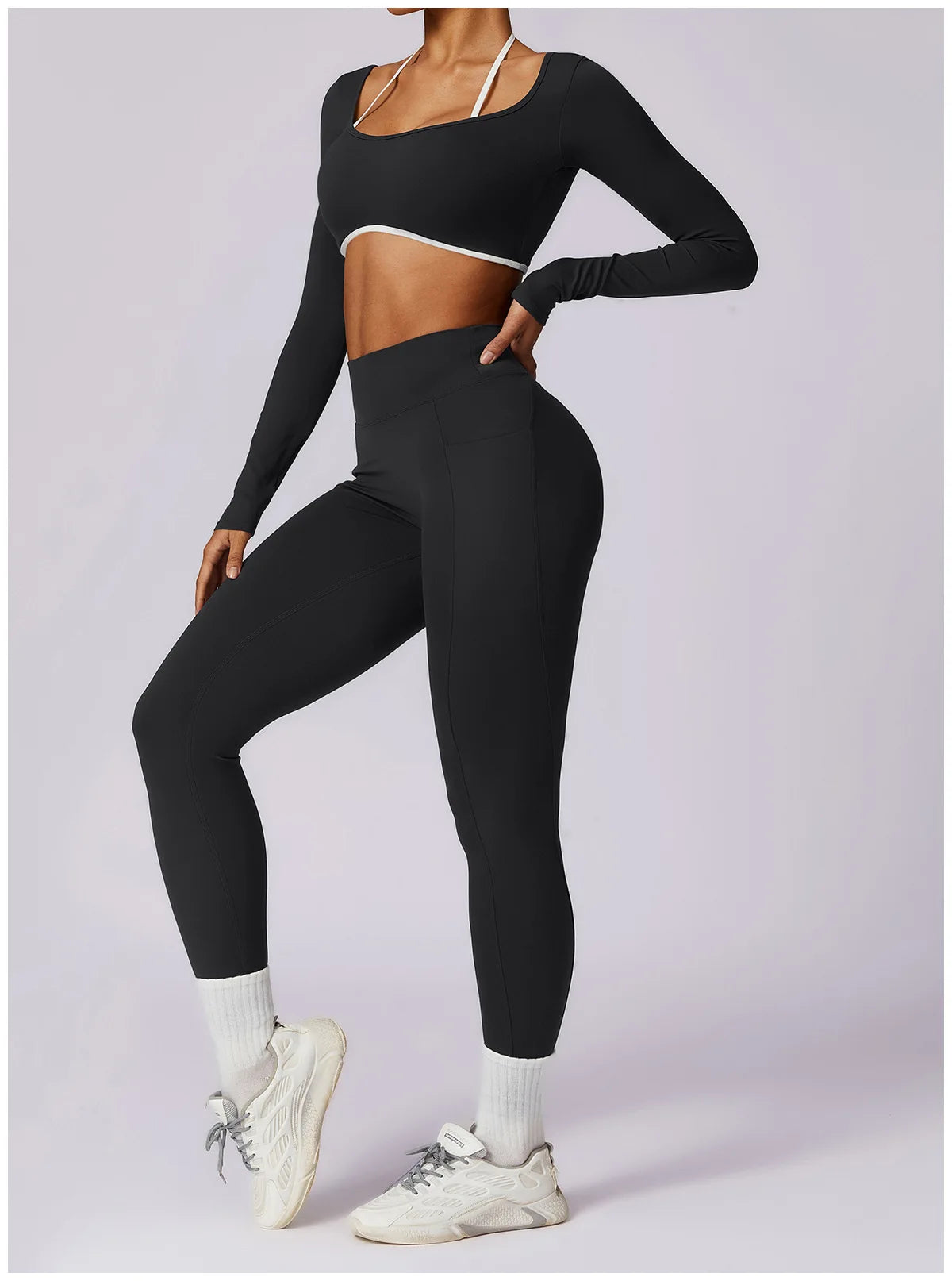 Conjunto de 2 piezas para gimnasio, para mujer, para entrenamiento, sin espalda, para yoga