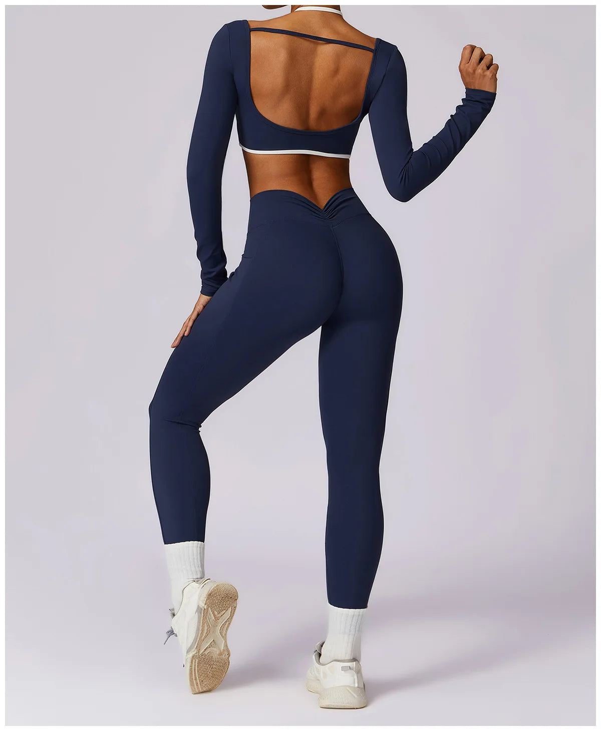 Conjunto de 2 piezas para gimnasio, para mujer, para entrenamiento, sin espalda, para yoga