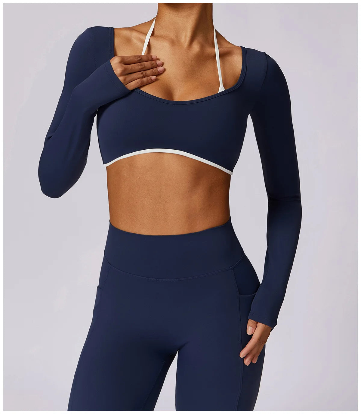 Conjunto de 2 piezas para gimnasio, para mujer, para entrenamiento, sin espalda, para yoga