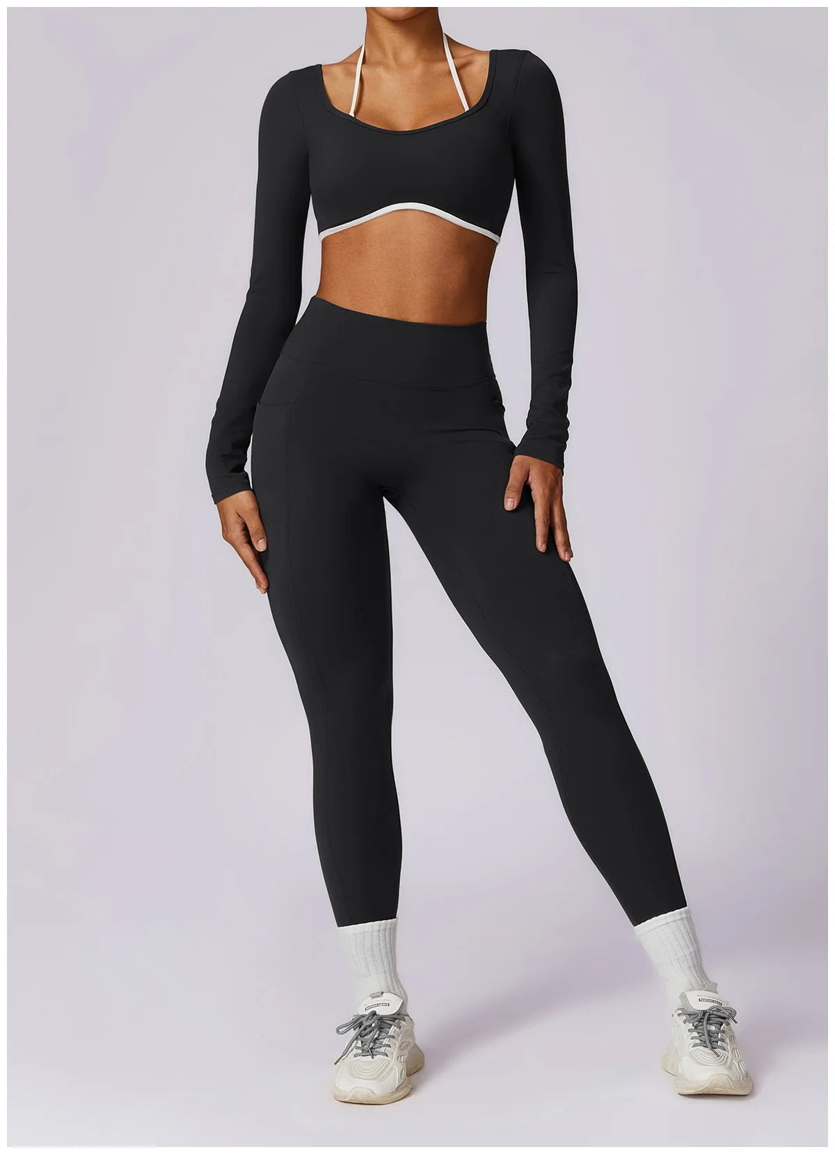 Conjunto de 2 piezas para gimnasio, para mujer, para entrenamiento, sin espalda, para yoga