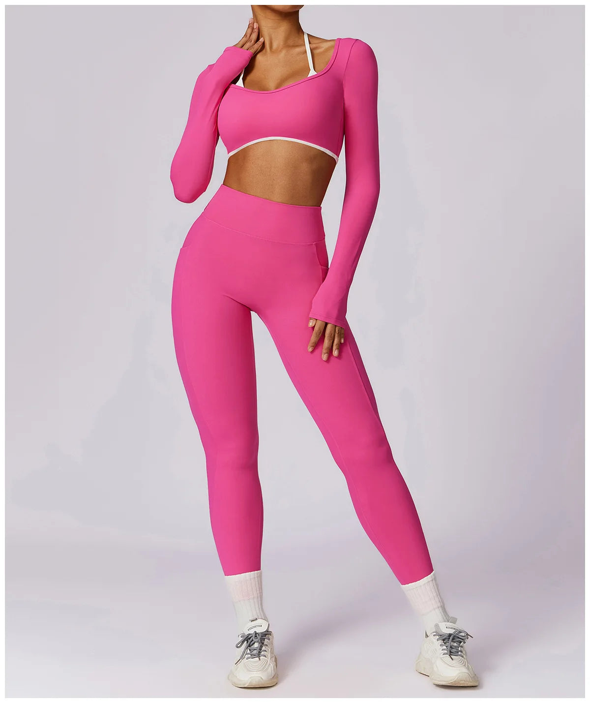 Conjunto de 2 piezas para gimnasio, para mujer, para entrenamiento, sin espalda, para yoga