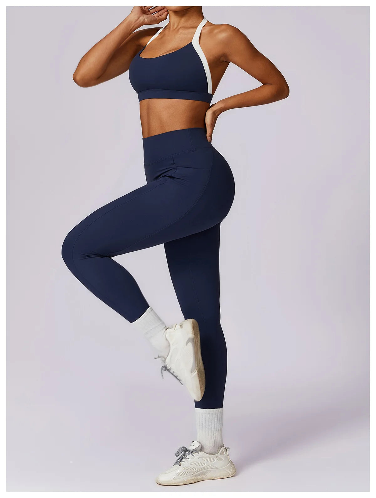 Conjunto de 2 piezas para gimnasio, para mujer, para entrenamiento, sin espalda, para yoga