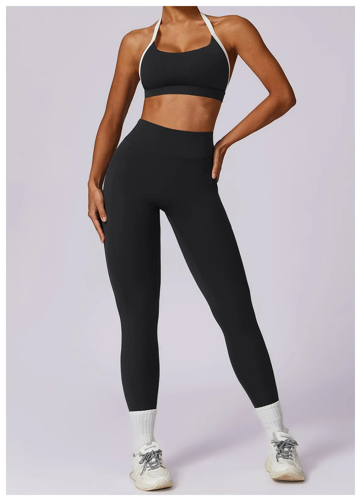 Conjunto de 2 piezas para gimnasio, para mujer, para entrenamiento, sin espalda, para yoga