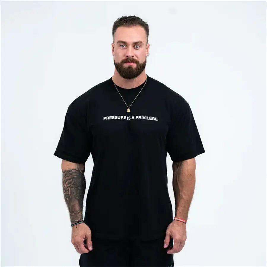Camiseta deportiva de verano con estampado "Pressure" para hombre