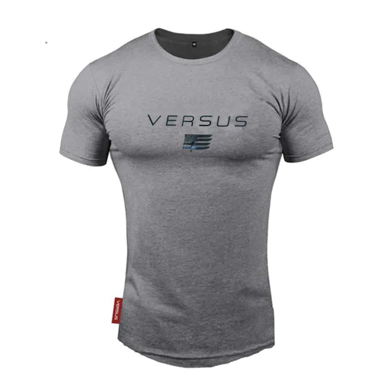 Men's Muscle Fitness T-Shirt - Casual Sports Round Neck