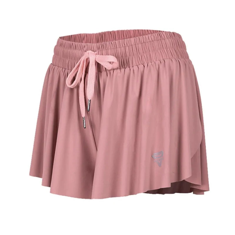 Pantalones cortos de yoga 2 en 1 de secado rápido para gimnasio