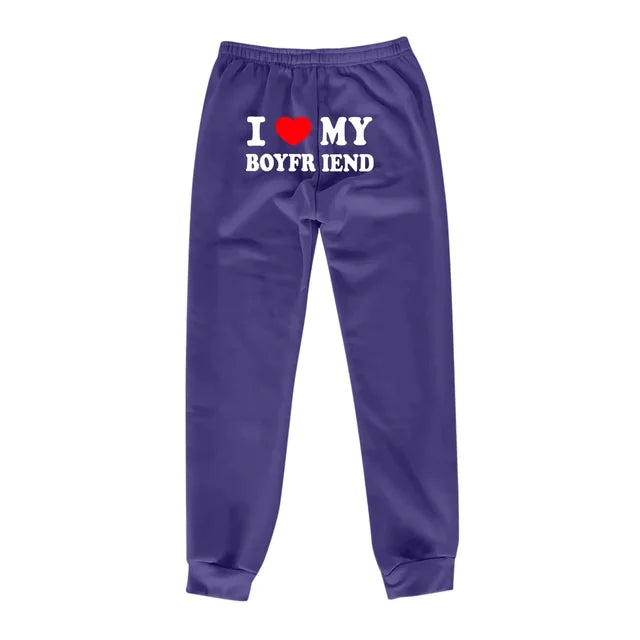 Printed " I Love my Boyfriend" Sweatpants