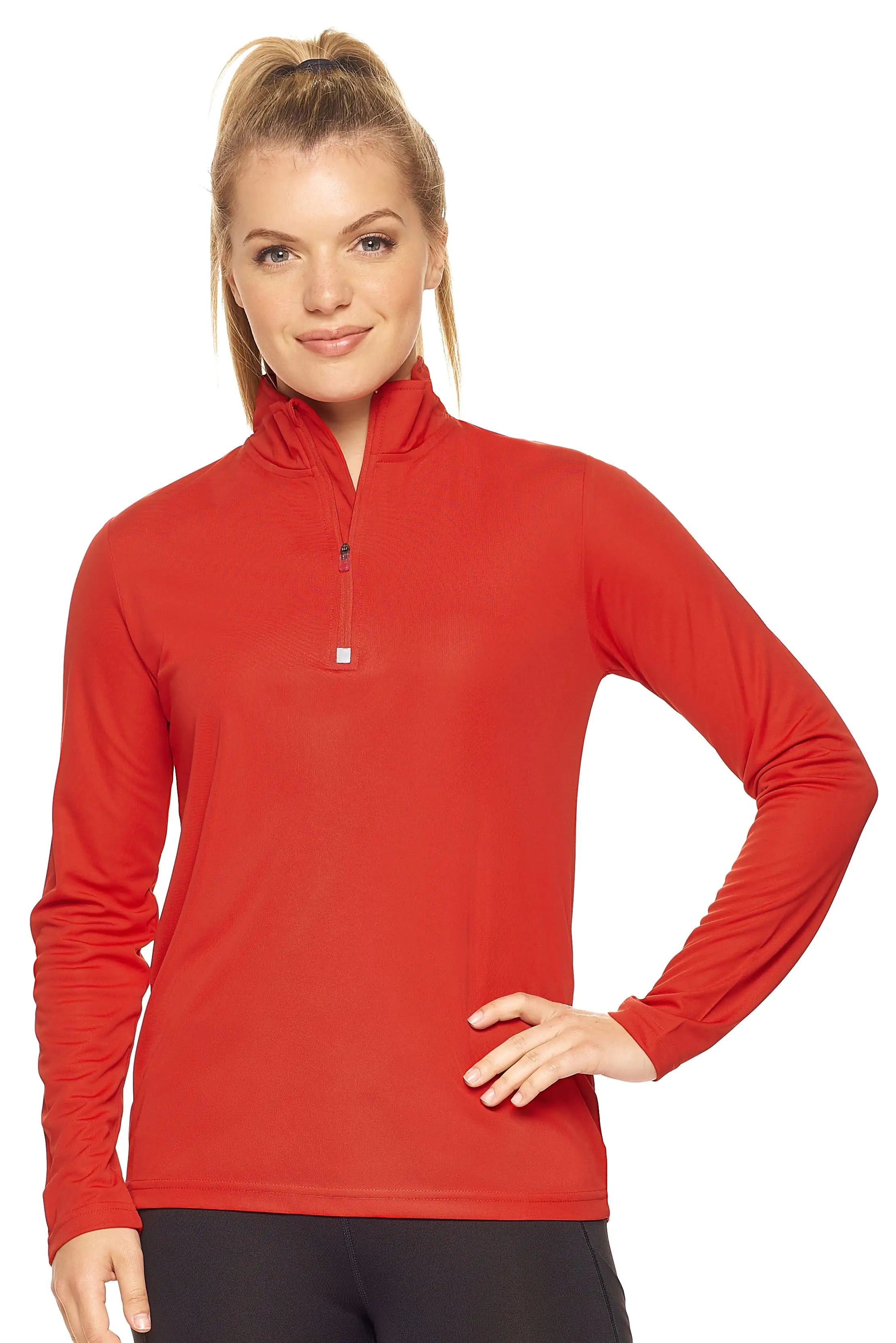Camiseta de entrenamiento con cremallera de un cuarto Dri Max para mujer