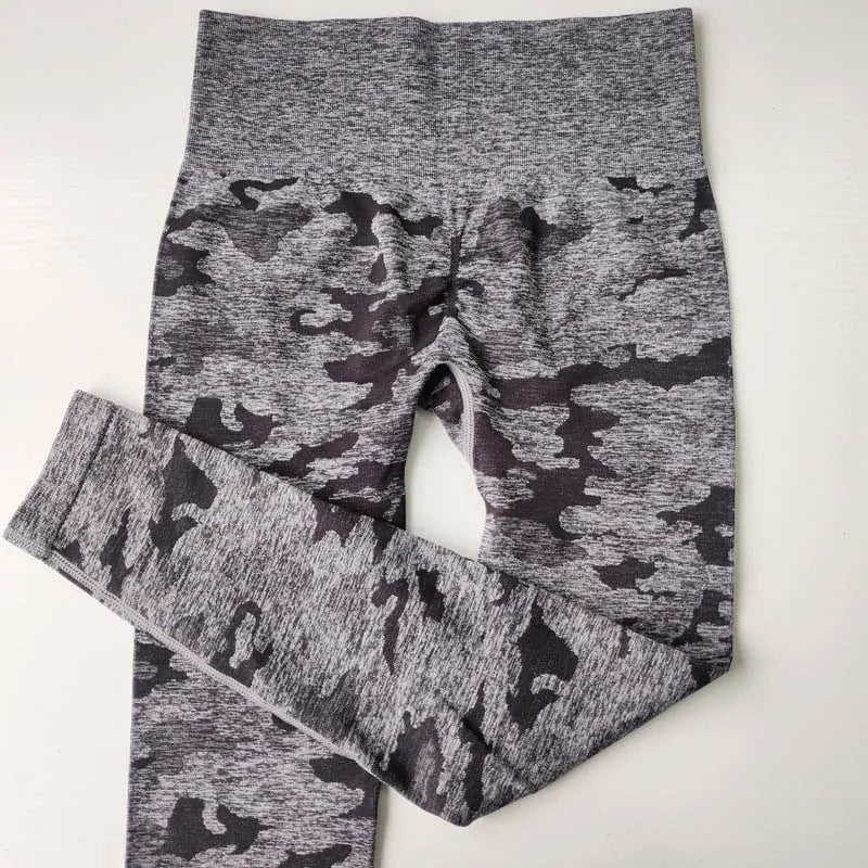 Leggings de cintura alta sin costuras con estampado de camuflaje