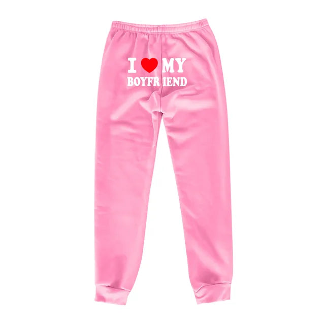 Printed " I Love my Boyfriend" Sweatpants
