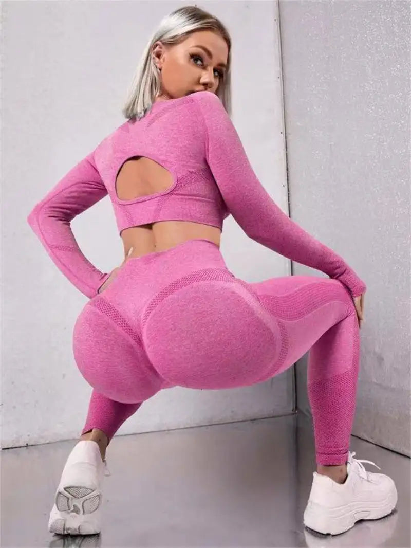 Leggings de cintura alta sin costuras de 2 piezas