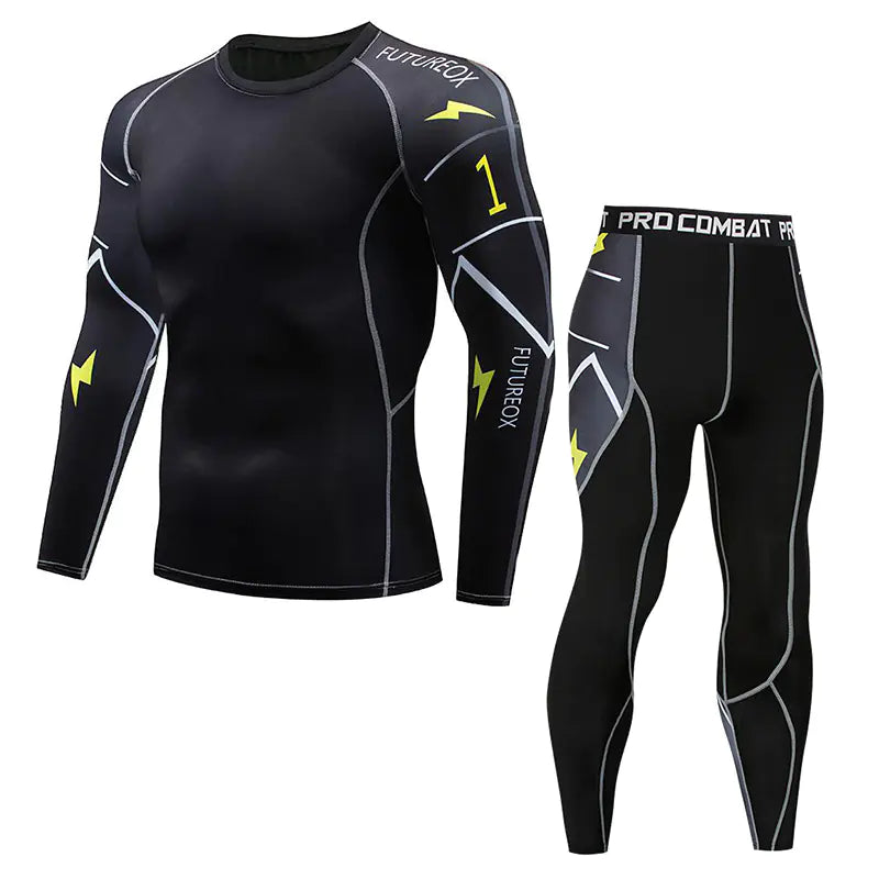 Men's Long Sleeve Workout Set with Quick-Dry Fabric