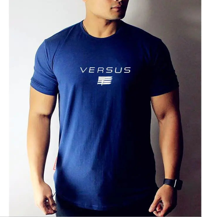 Men's Muscle Fitness T-Shirt - Casual Sports Round Neck