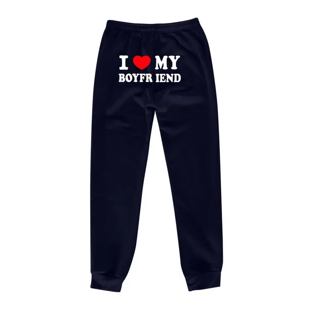 Printed " I Love my Boyfriend" Sweatpants