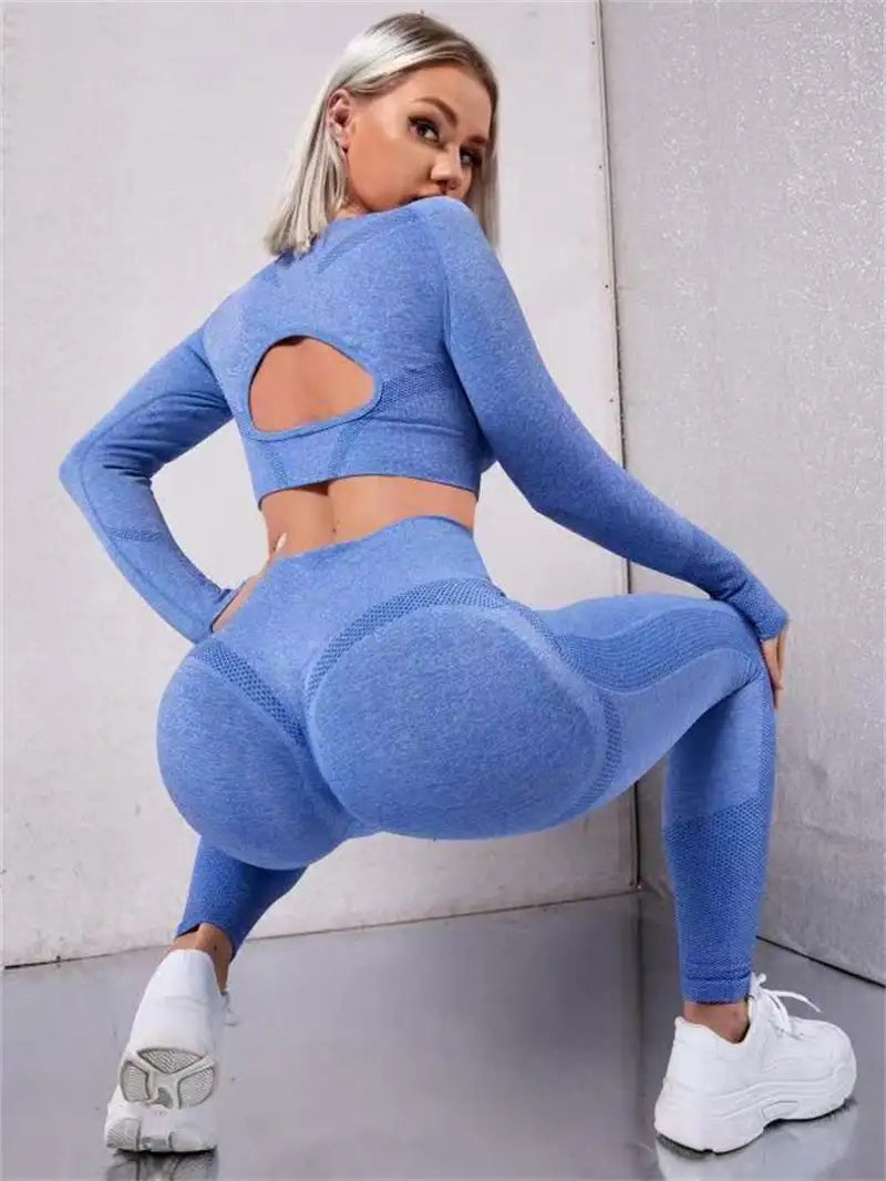 Leggings de cintura alta sin costuras de 2 piezas