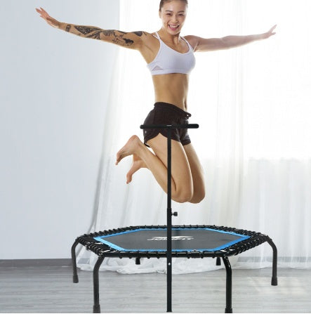 Trampolín para casa, gimnasio para mujeres y hombres, con pasamanos