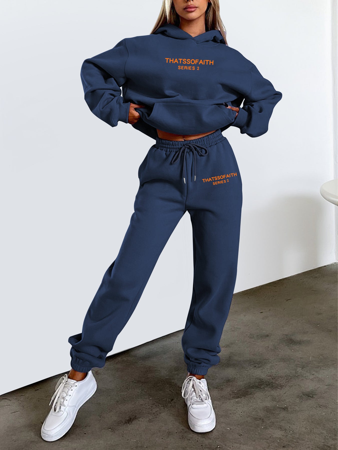 Traje de sudadera con capucha y pantalones estampados con letras para gimnasio para mujer