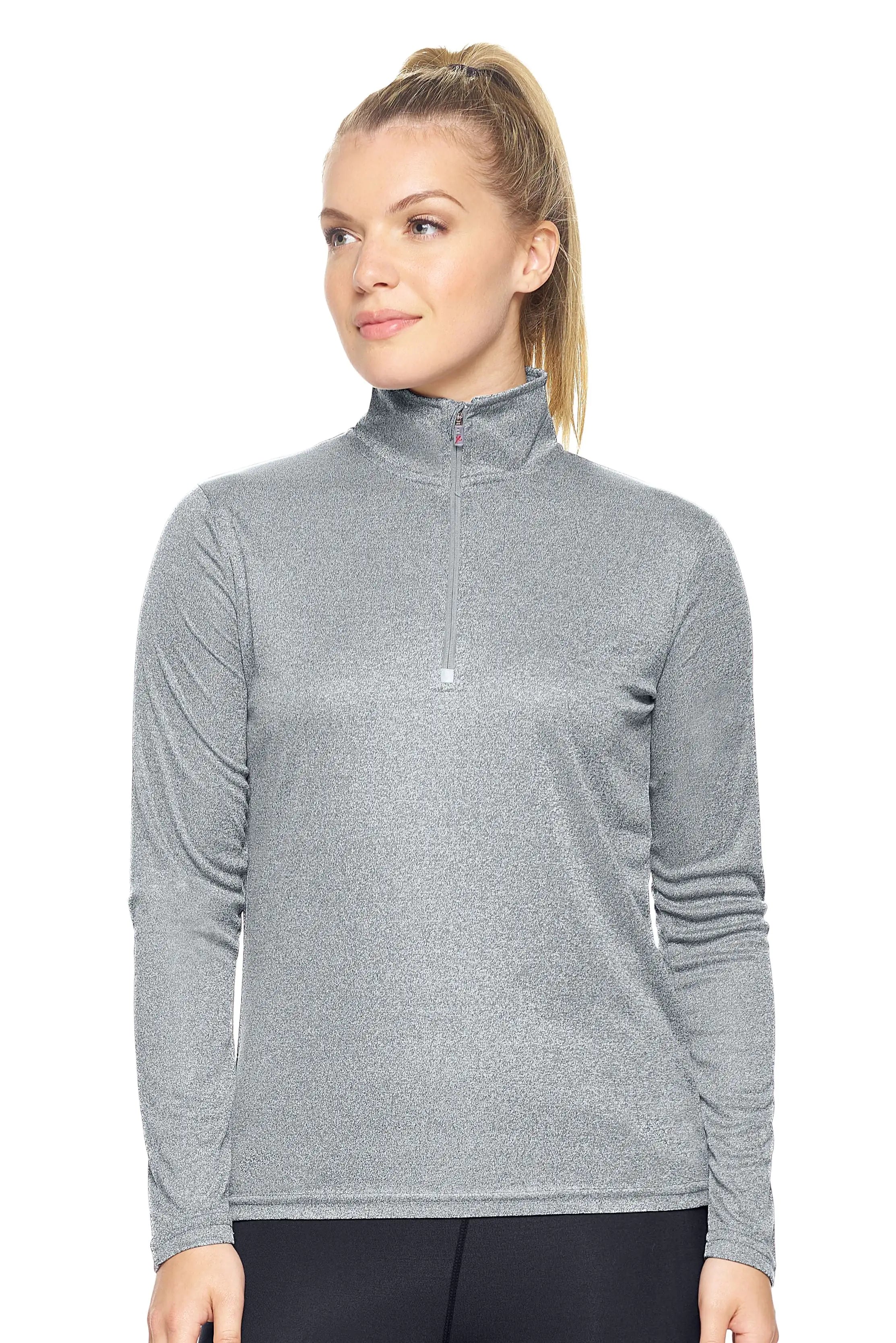 Camiseta de entrenamiento con cremallera de un cuarto Dri Max para mujer
