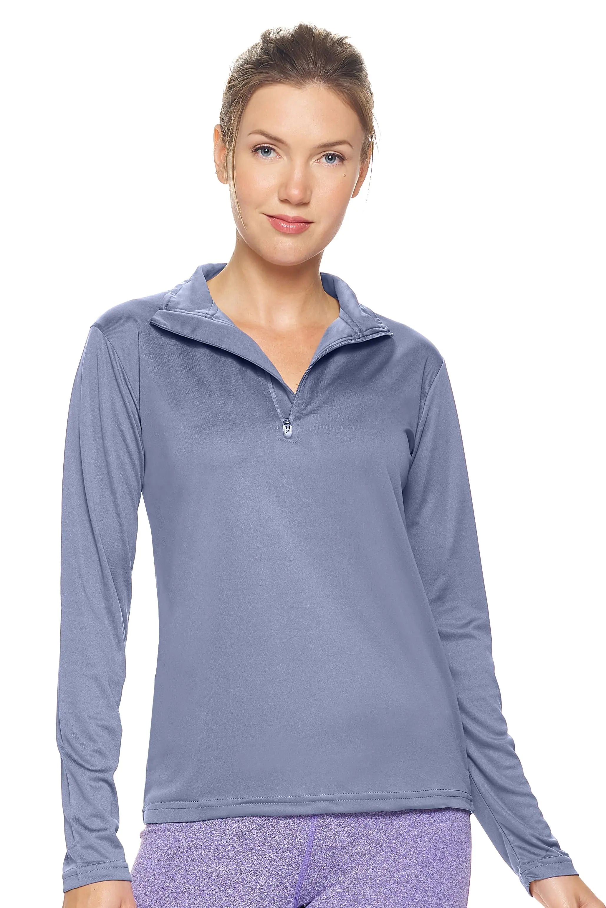Camiseta de entrenamiento con cremallera de un cuarto Dri Max para mujer