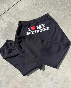 Printed " I Love my Boyfriend" Sweatpants