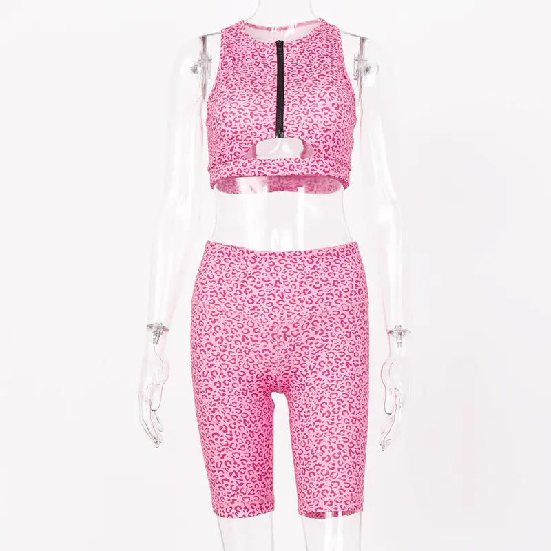 Printed Long Pants and Tank Yoga Set
